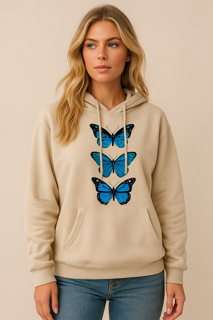 Dames Hoodie Vlinder Print Zacht en Comfortabel