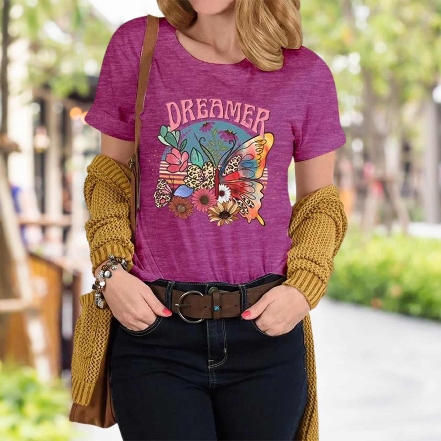 Vrouwelijk Shirt met Leuke Retro Print