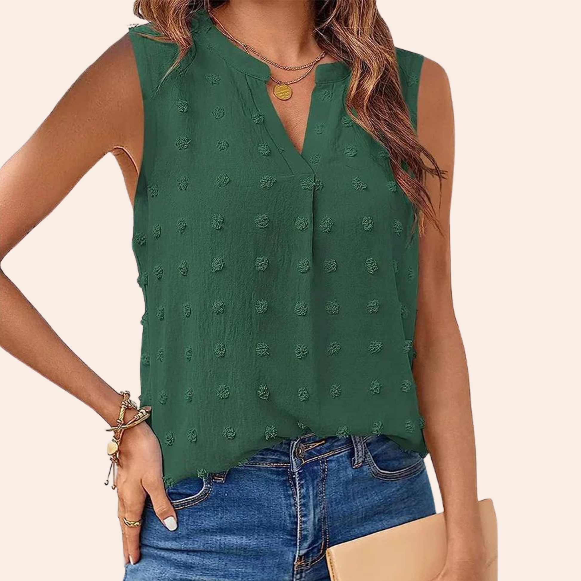 Vrouwelijke V-hals Top Celeste Stijl Elegante Kapsels - StudioMarella