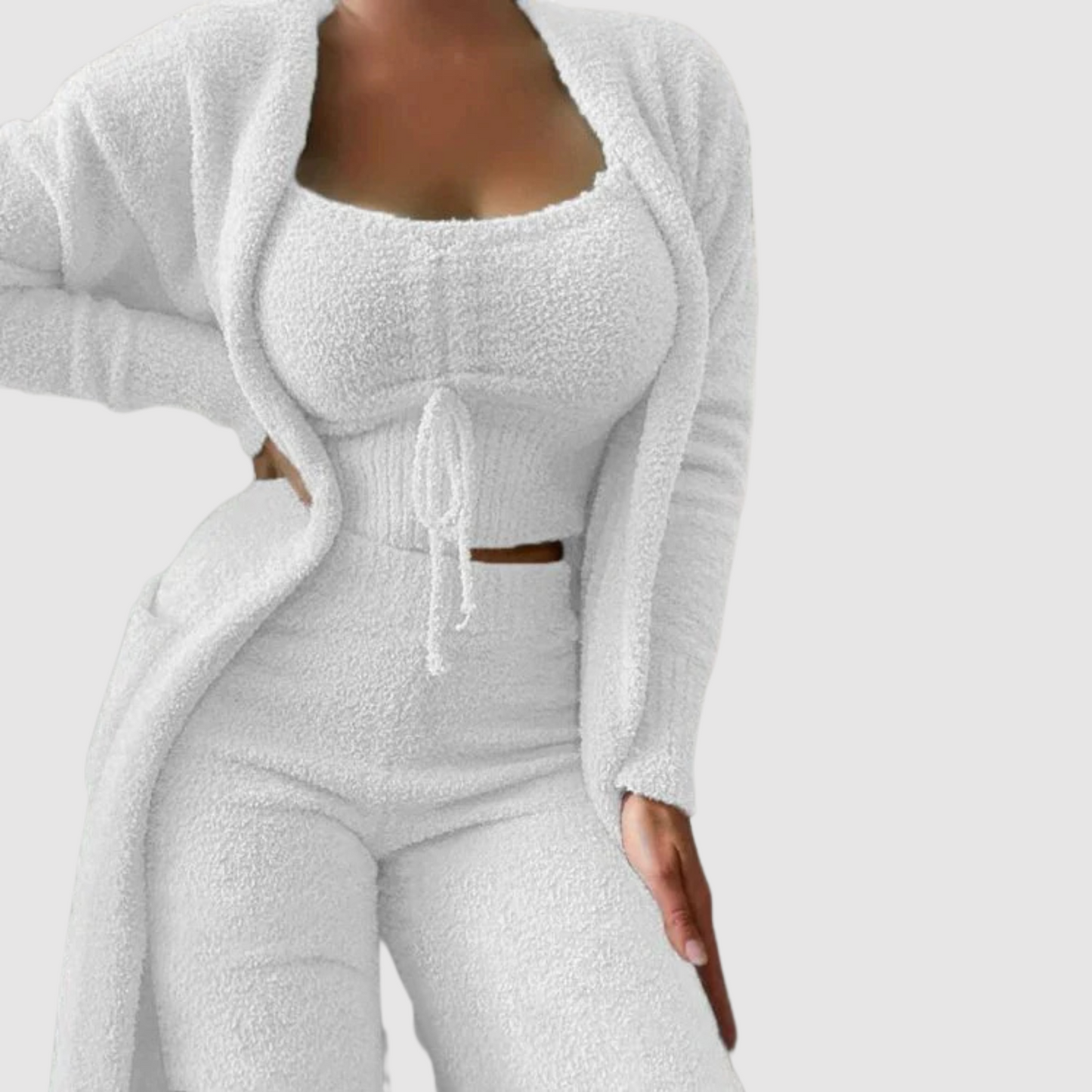 Vrouwelijke Pyjamaset Warm en Zacht Paisley 3-delig