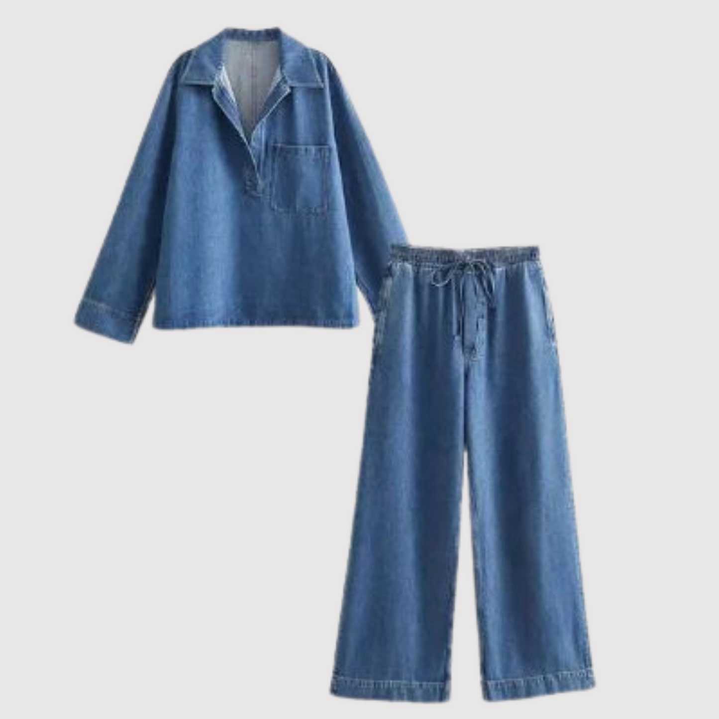 Dames Denim Broek en Top Set Casual Mode - StudioMarella