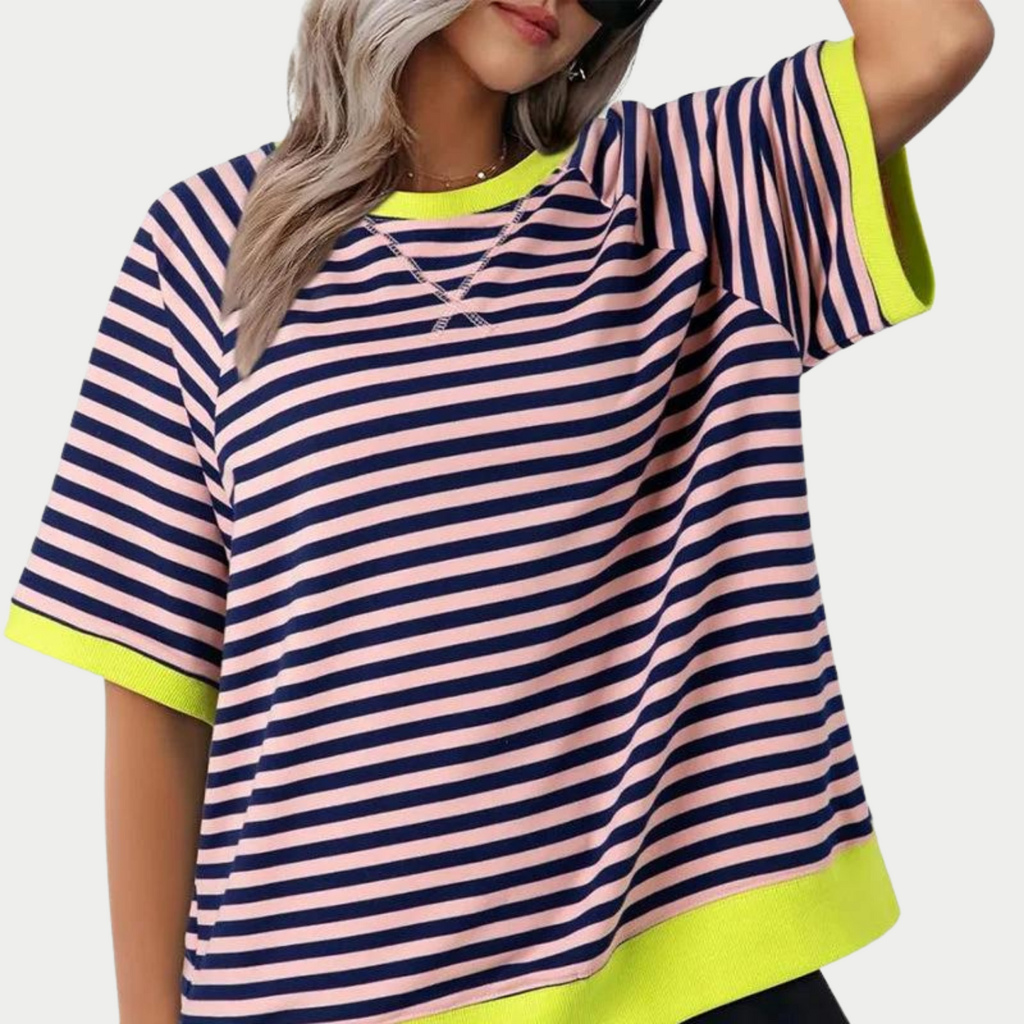 Vrouw T-shirt Streep Katoen Casual Mode