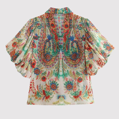 Vrouwelijke Blouse met Leuke Bloemenprint