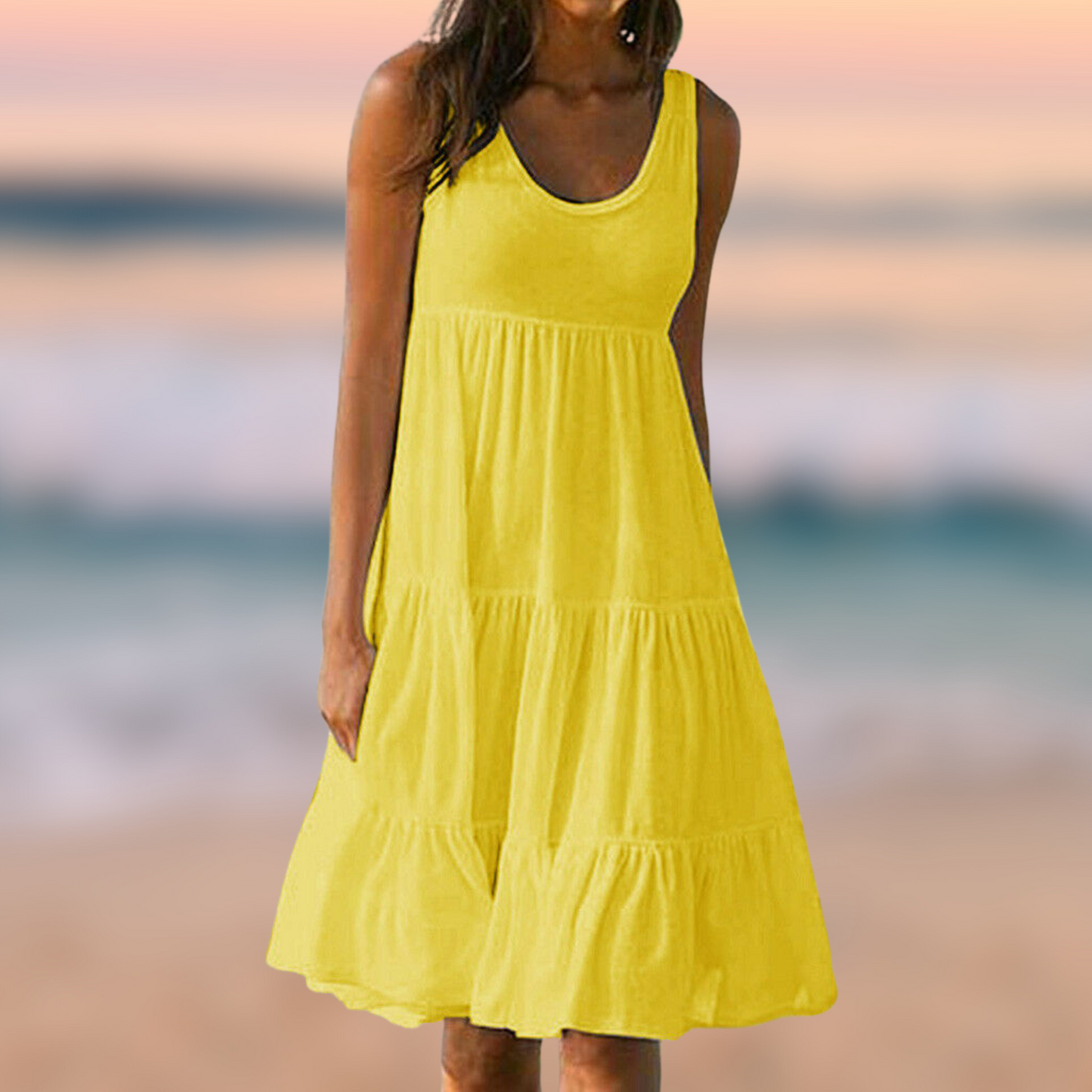 Mouwloze Zomerjurk voor Vrouw Elegant en Luchtig