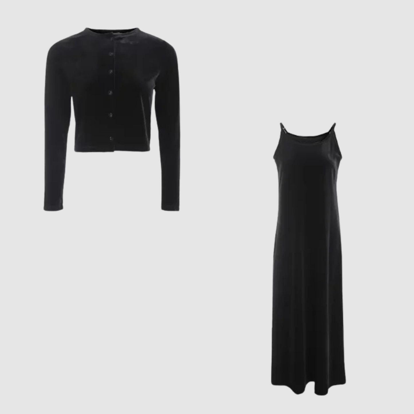 Fluweel Jurk en Vest Set voor Dames