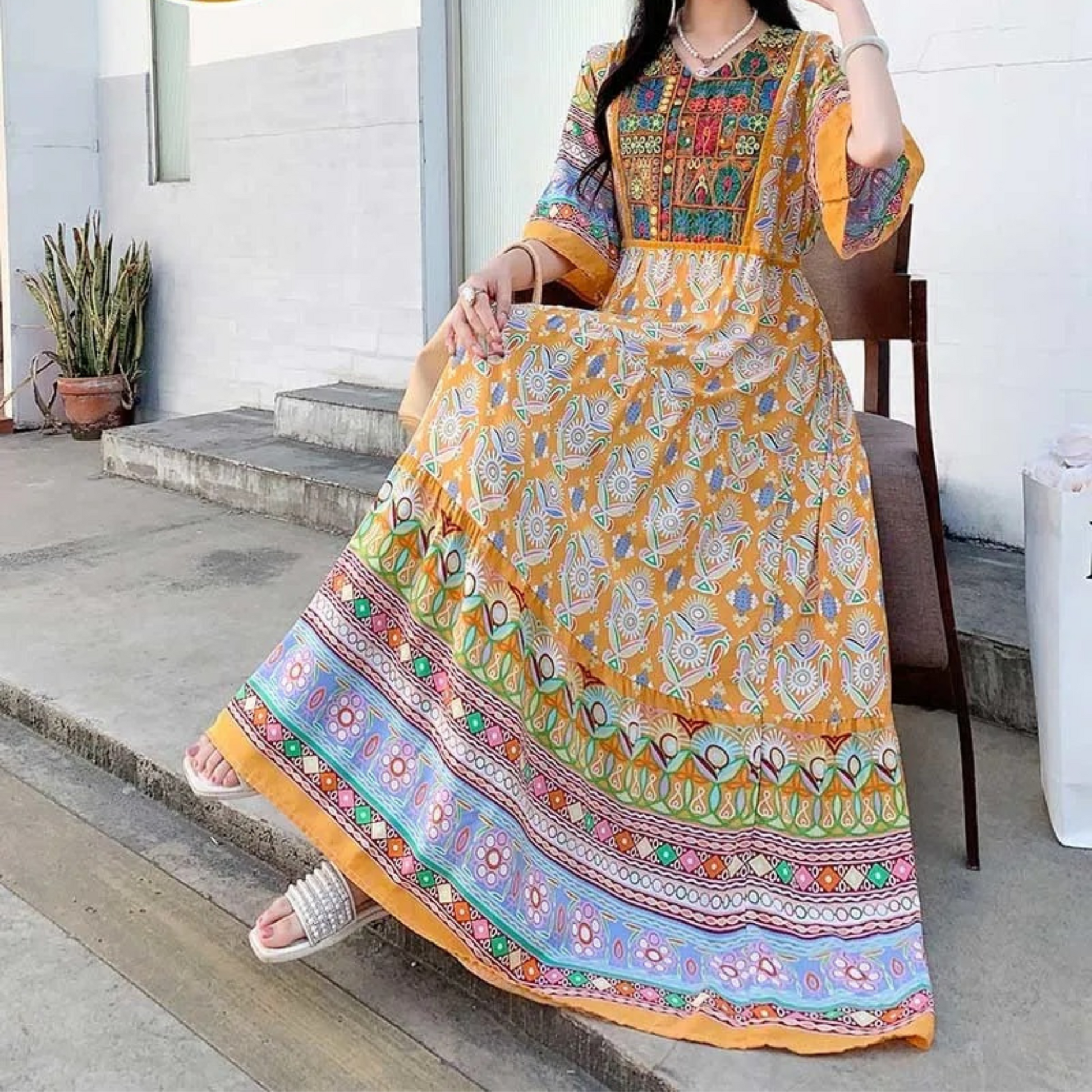 Jurk met Bloemenprint Elegante Vrouwelijke Jurk Maxi - StudioMarella