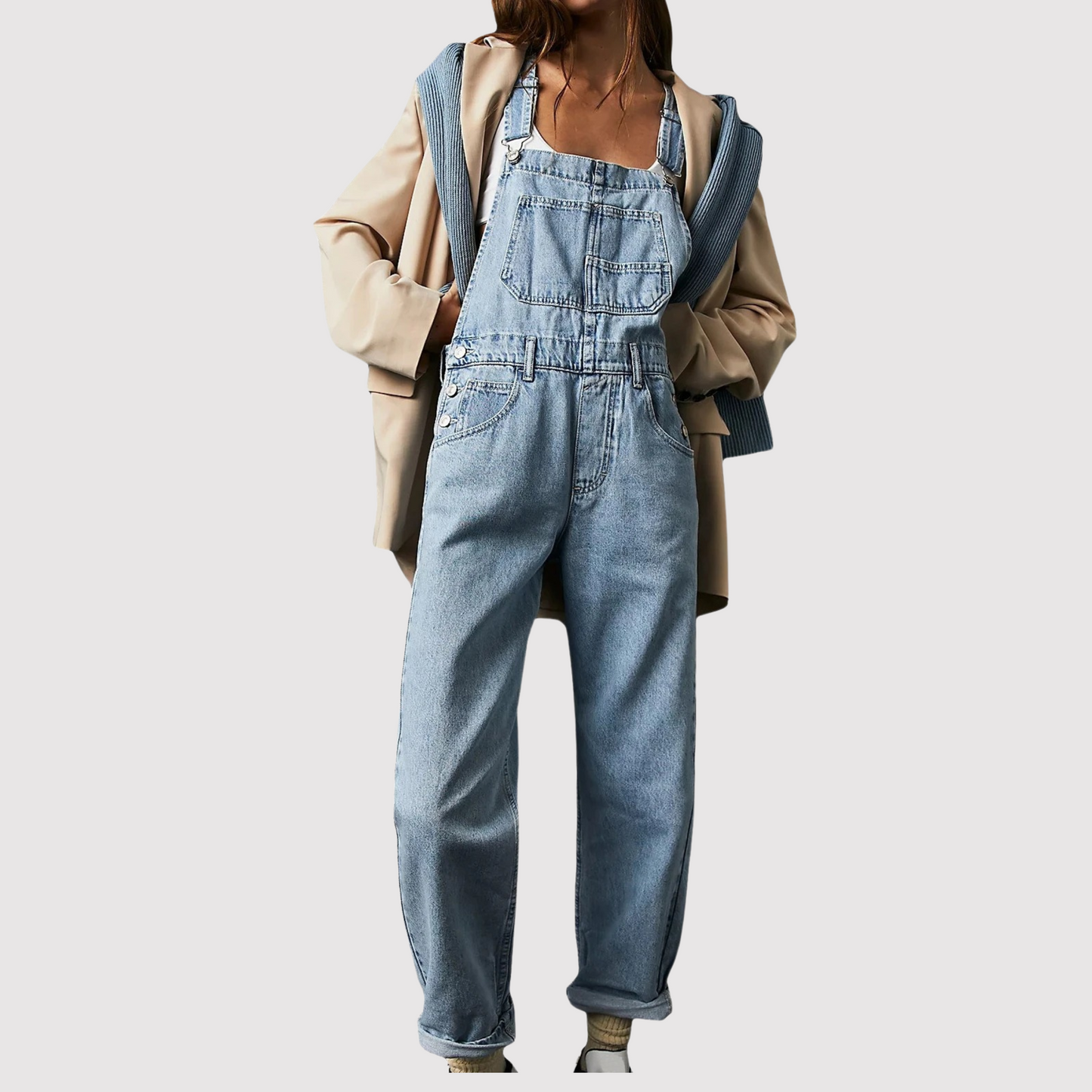 Dames Tuinbroek Blauwe Denim Zomerbroek