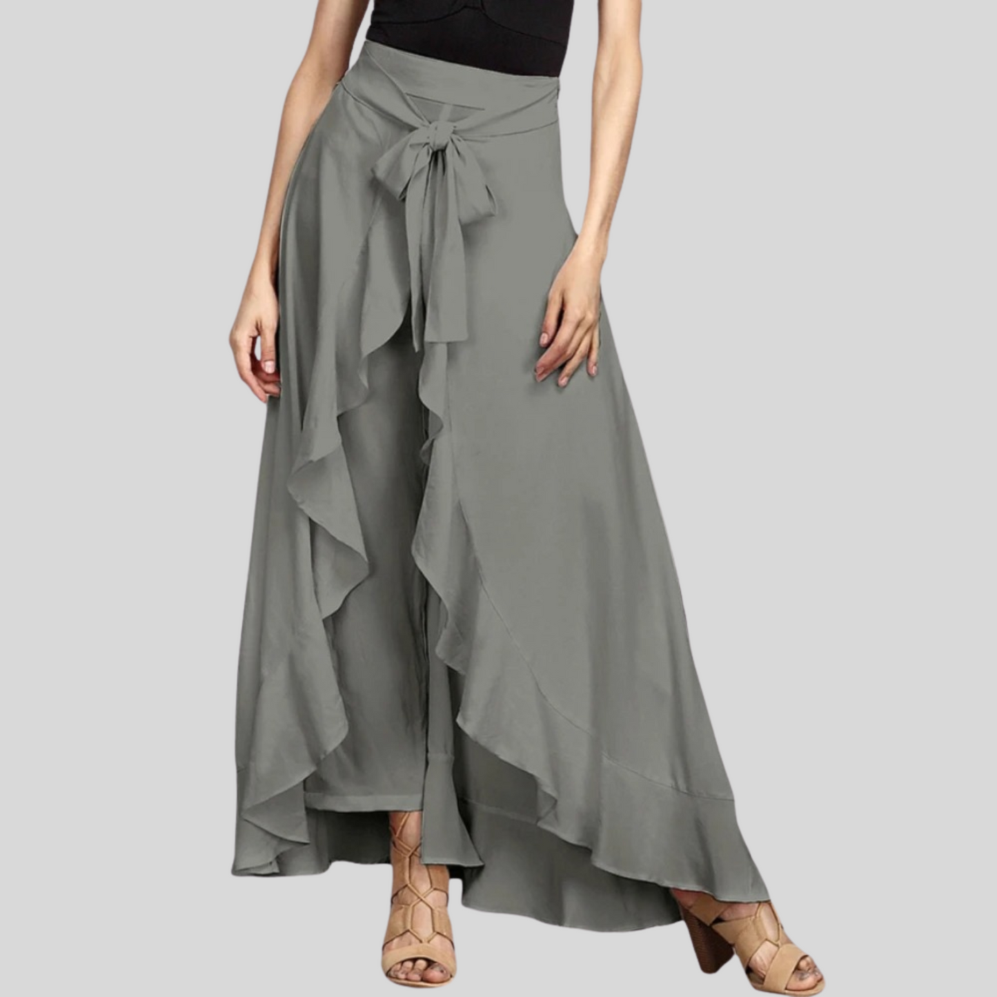 Dames Palazzo Broek Zwart Witte Zomerjurk Mode