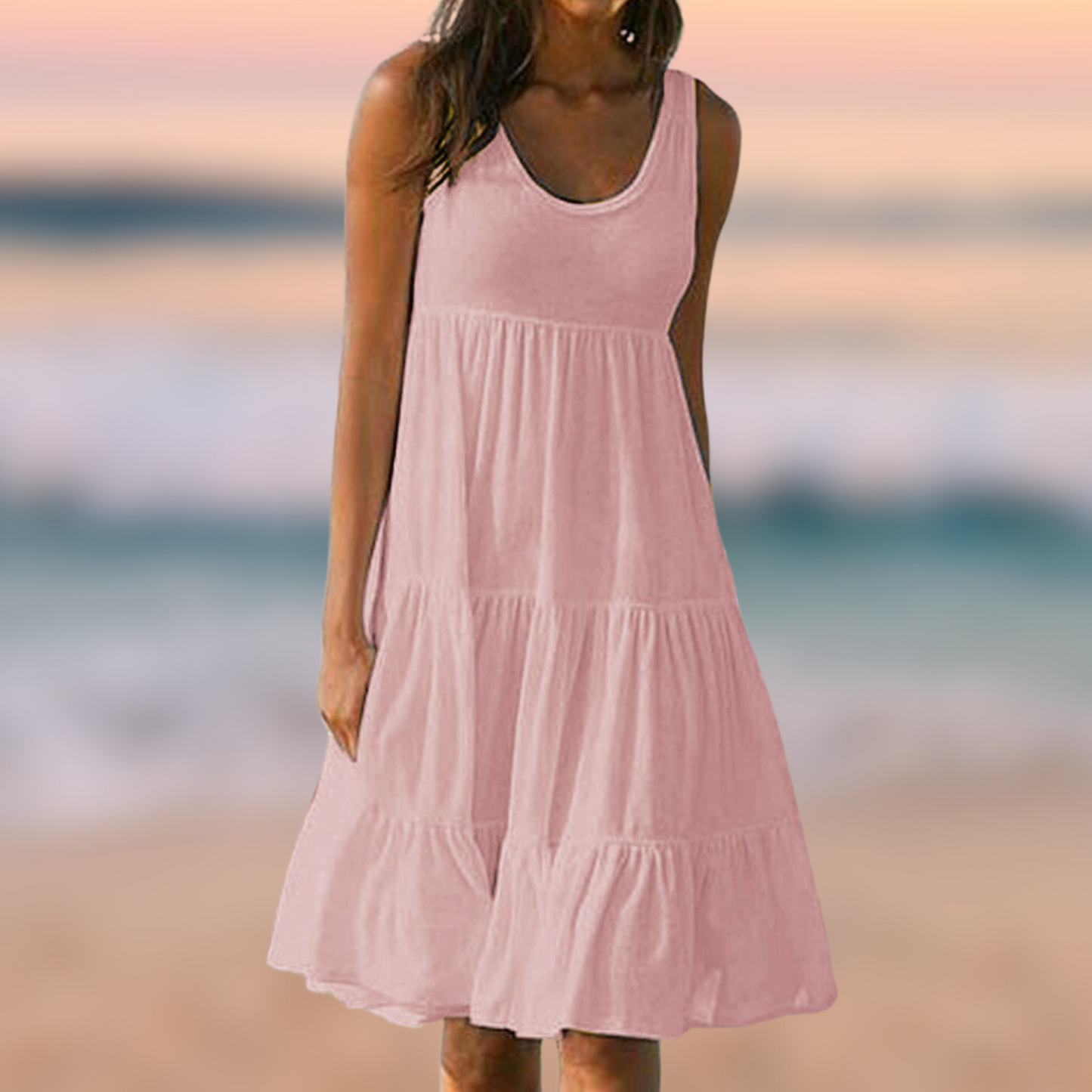 Mouwloze Zomerjurk voor Vrouw Elegant en Luchtig