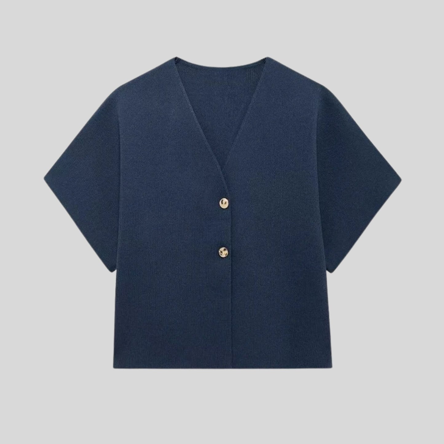 Vrouwelijke Gebreide Top V-Hals Elegante Stijl