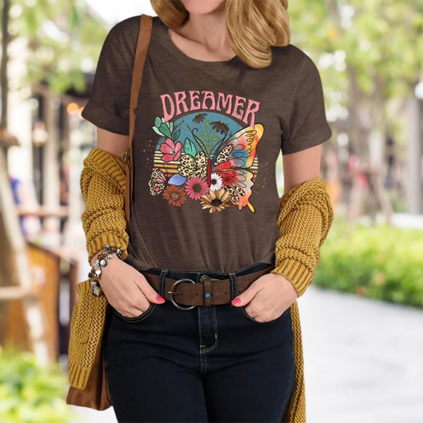 Vrouwelijk Shirt met Leuke Retro Print