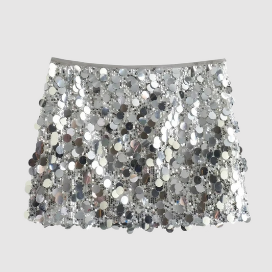Korte Glitter Rok Feestelijke Pailletten Jurk - StudioMarella