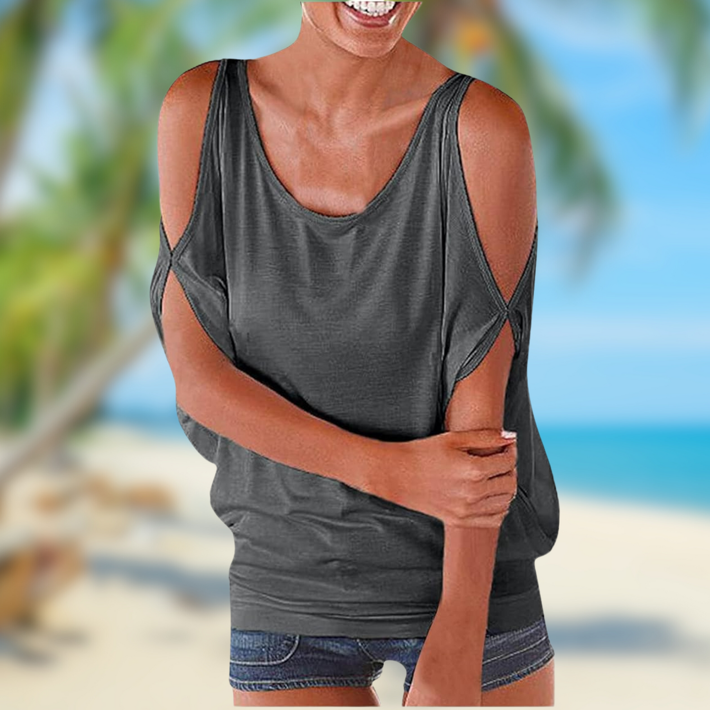 Vrouwelijke Shirts met Wijd Vleermuismouwen