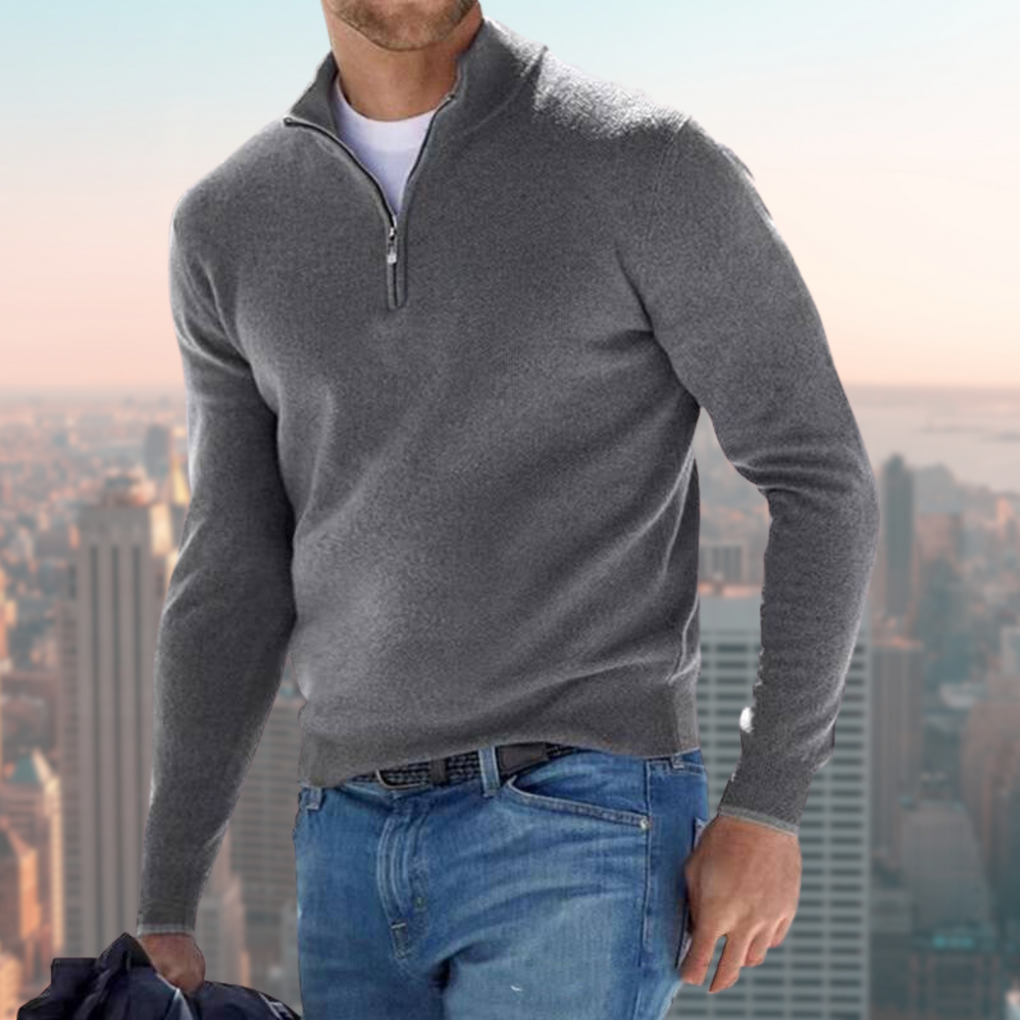 Mannen Merino Wool Sweater Warm en Comfortabel