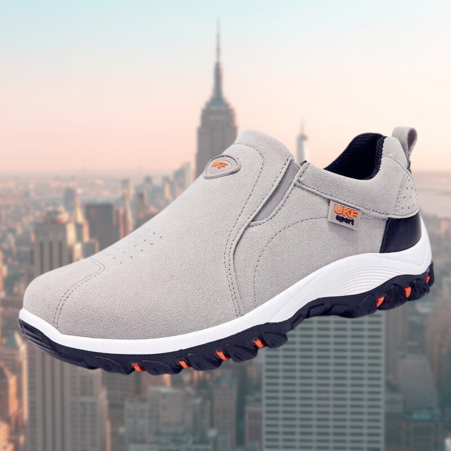 Herenschoenen Slip-On Sneakers Comfortabel Leer Zwart