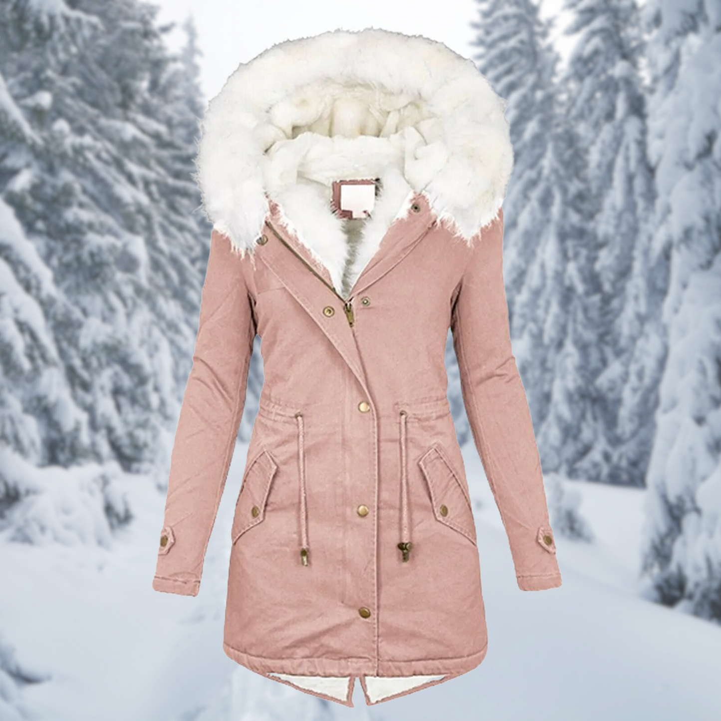 Dames Winterjas Warme Medium Lange Jas