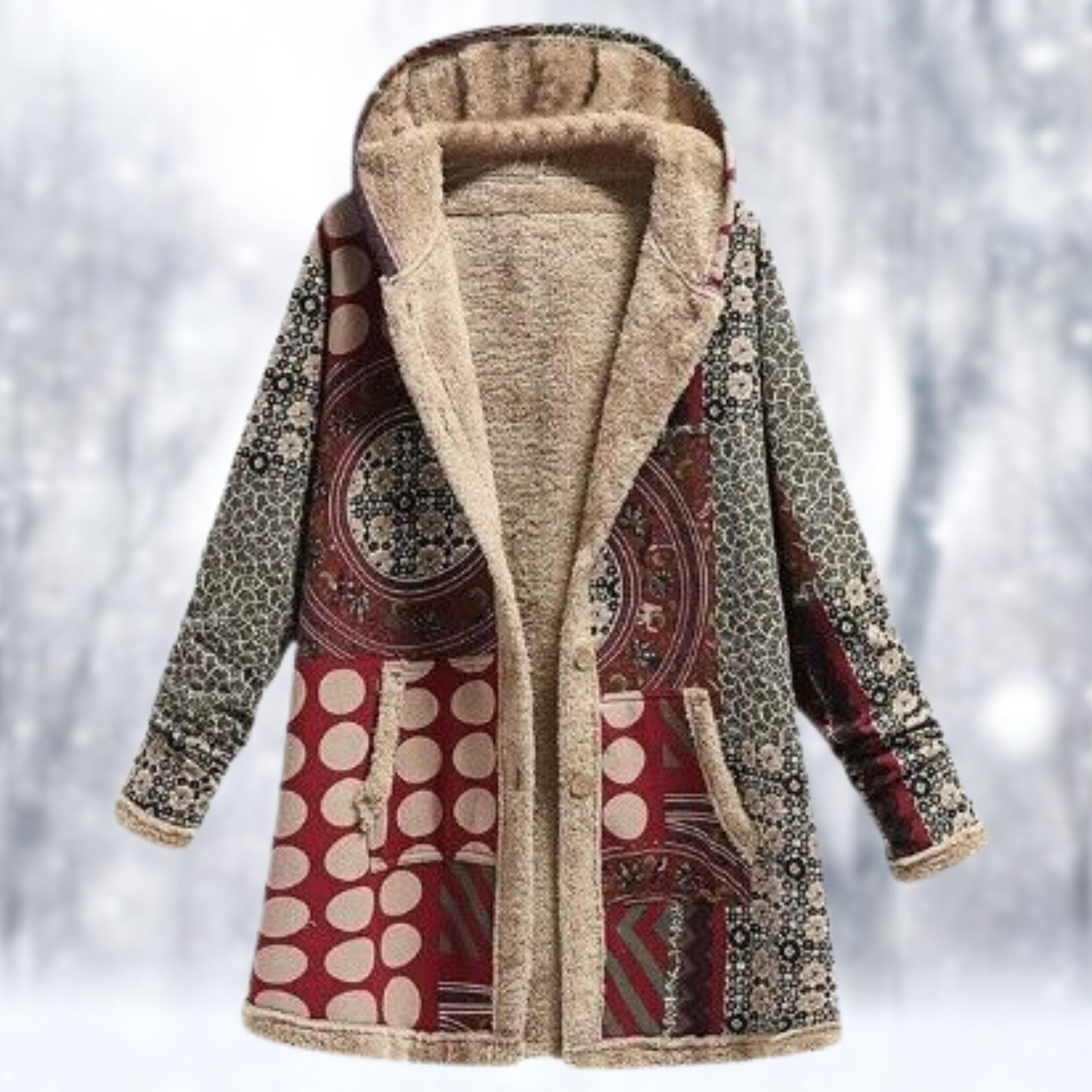 Dames Fleece Jas Warm met Capuchon Lange Mouw
