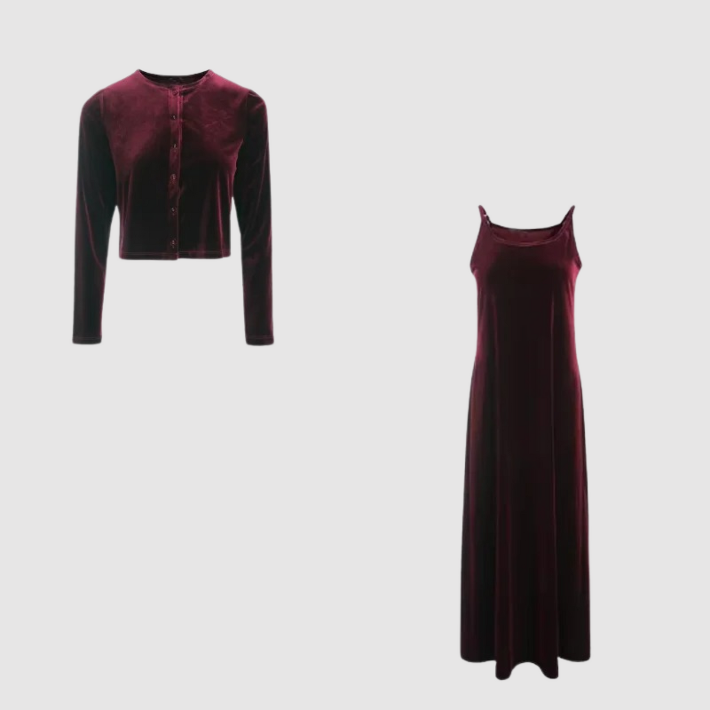 Fluweel Jurk en Vest Set voor Dames - StudioMarella