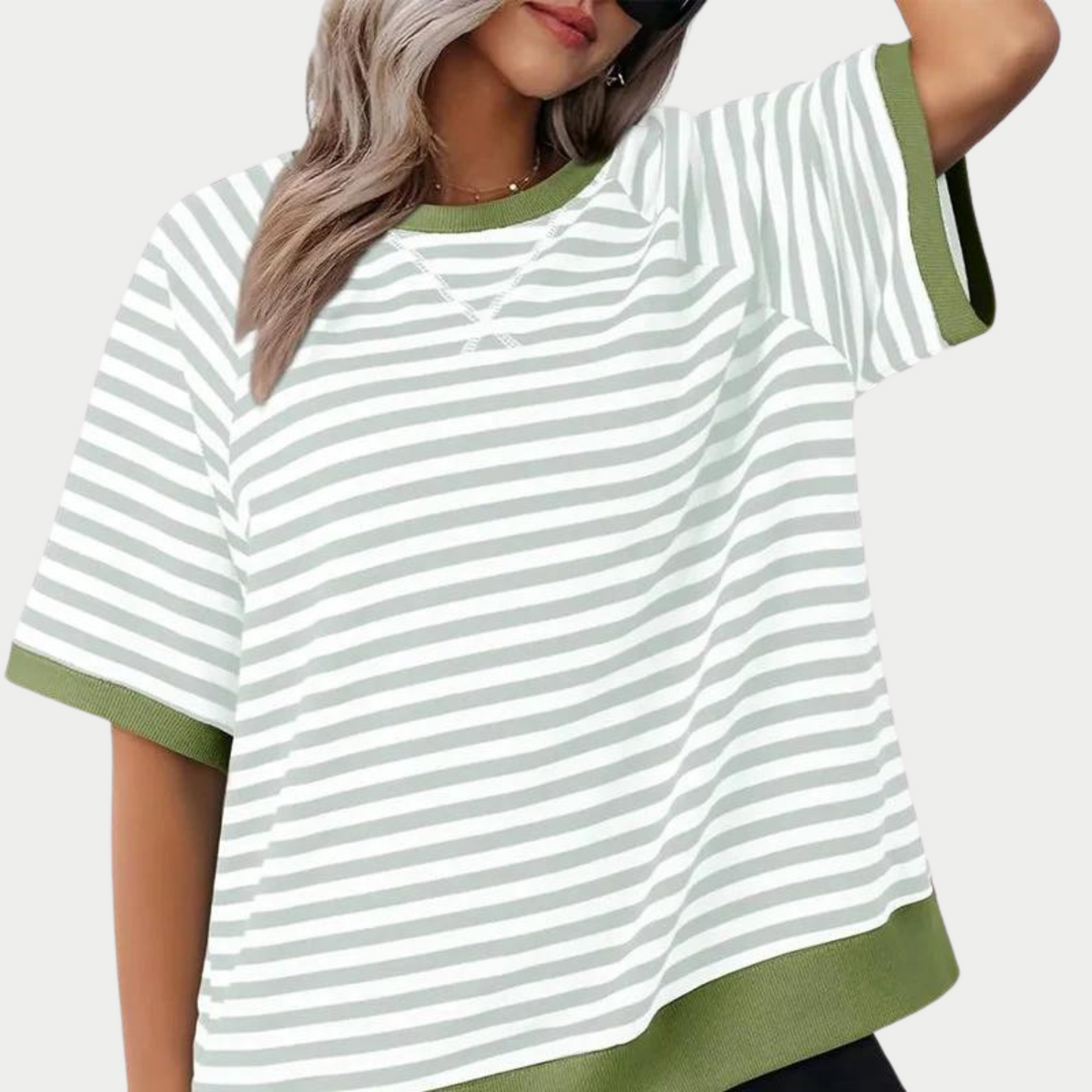 Vrouw T-shirt Streep Katoen Casual Mode