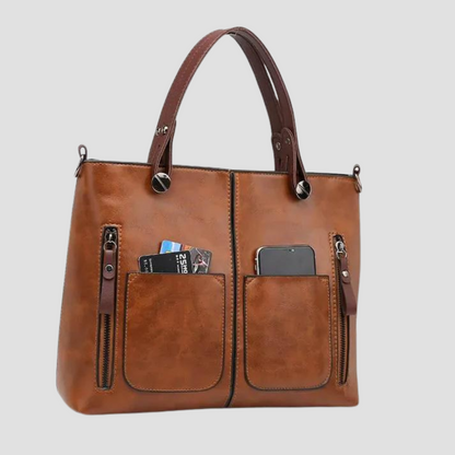Dames Schoudertas van Echt Leder Vintage Stijl