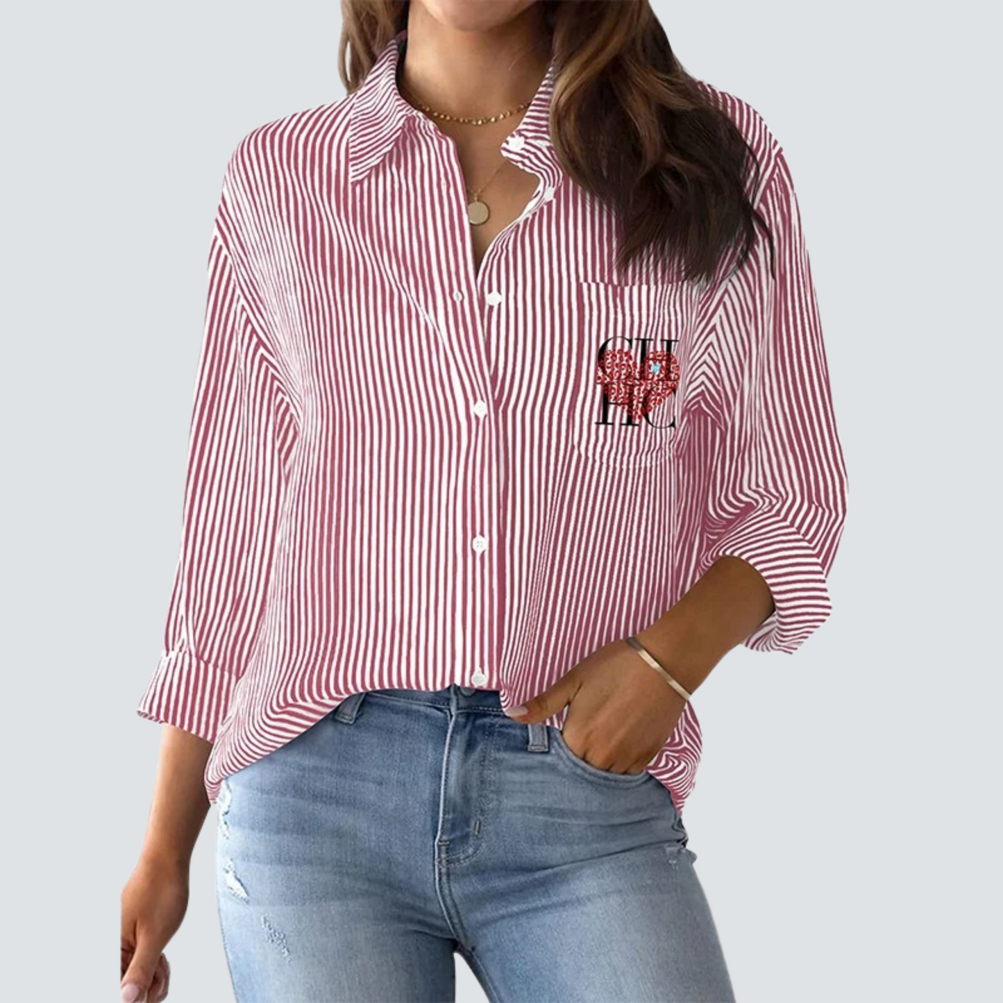Dames Blouse Gestreept Elegante Kleding voor Werk