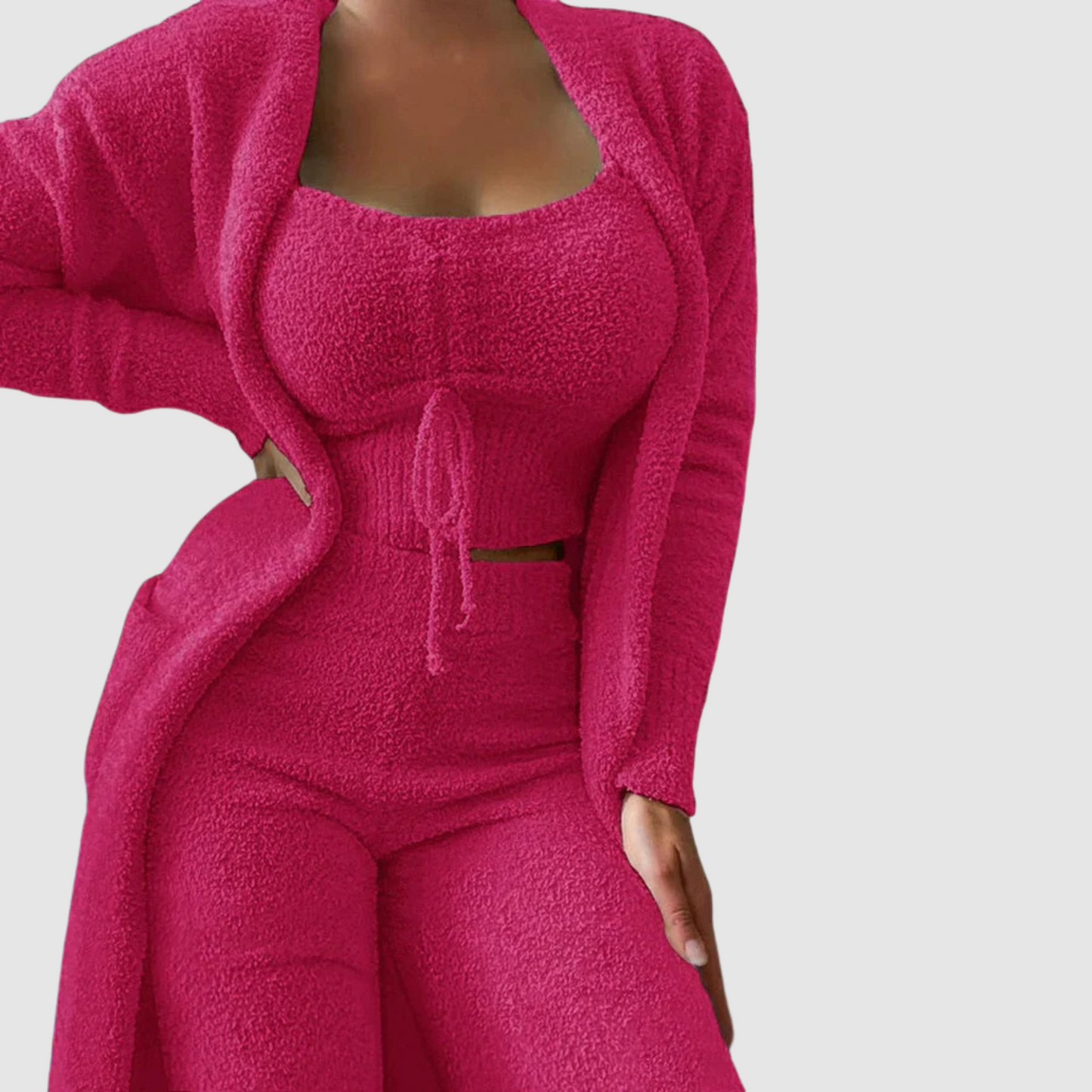 Vrouwelijke Pyjamaset Warm en Zacht Paisley 3-delig