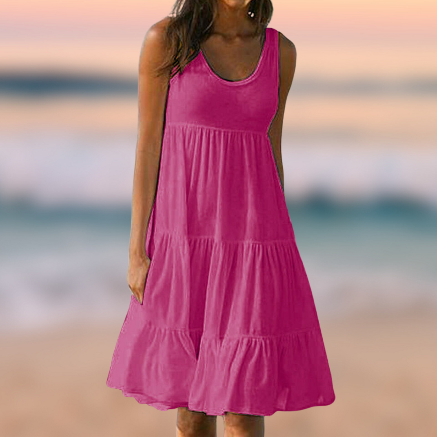 Mouwloze Zomerjurk voor Vrouw Elegant en Luchtig