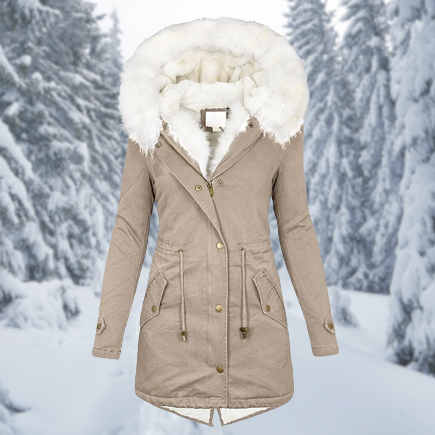 Dames Winterjas Warme Medium Lange Jas