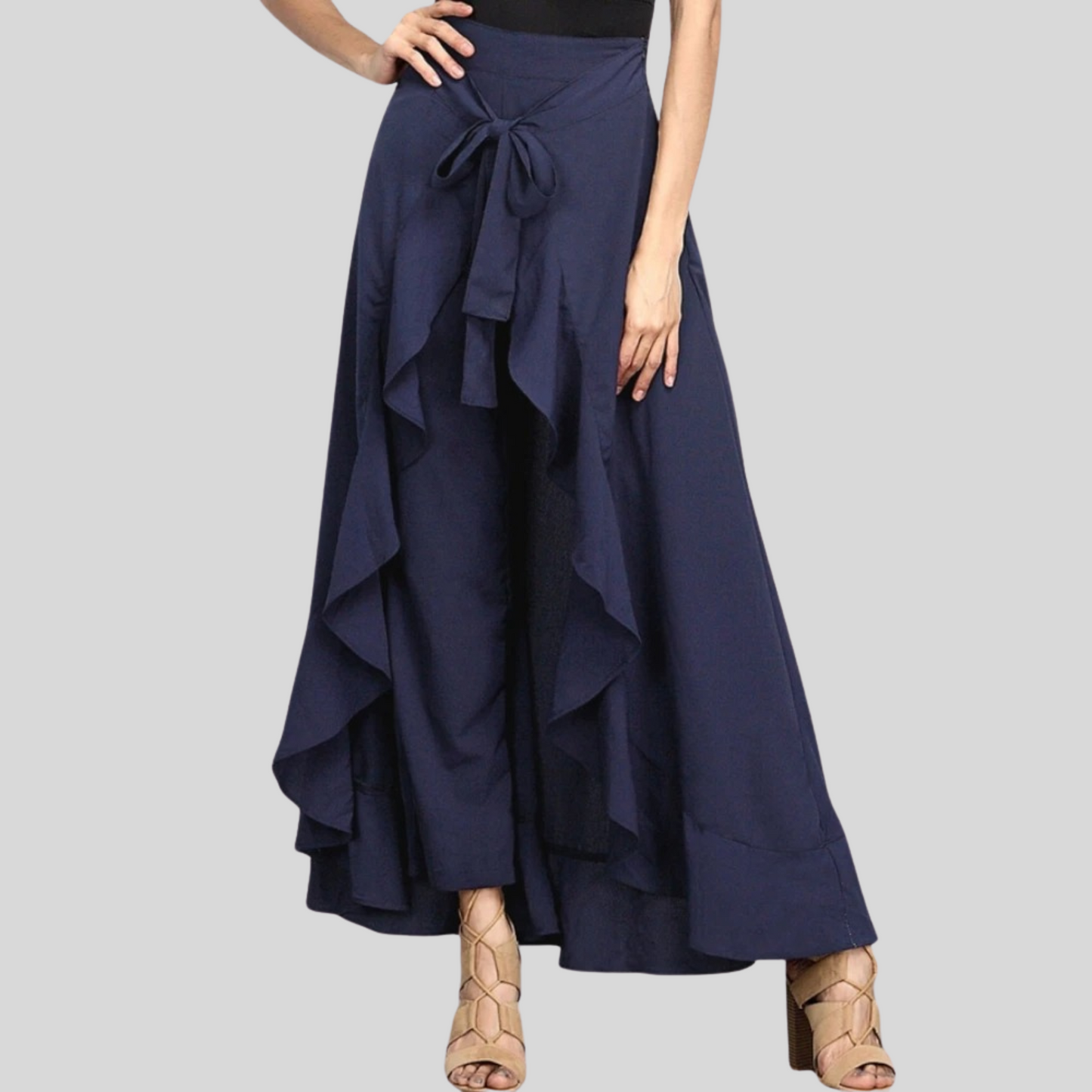 Dames Palazzo Broek Zwart Witte Zomerjurk Mode