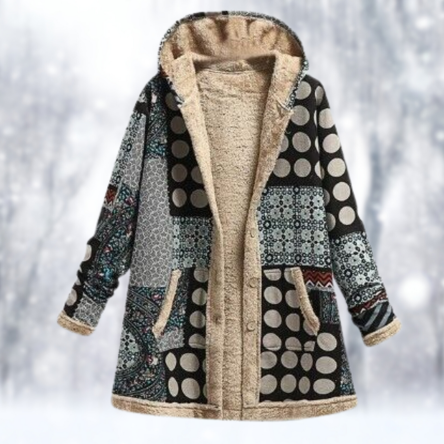 Dames Fleece Jas Warm met Capuchon Lange Mouw