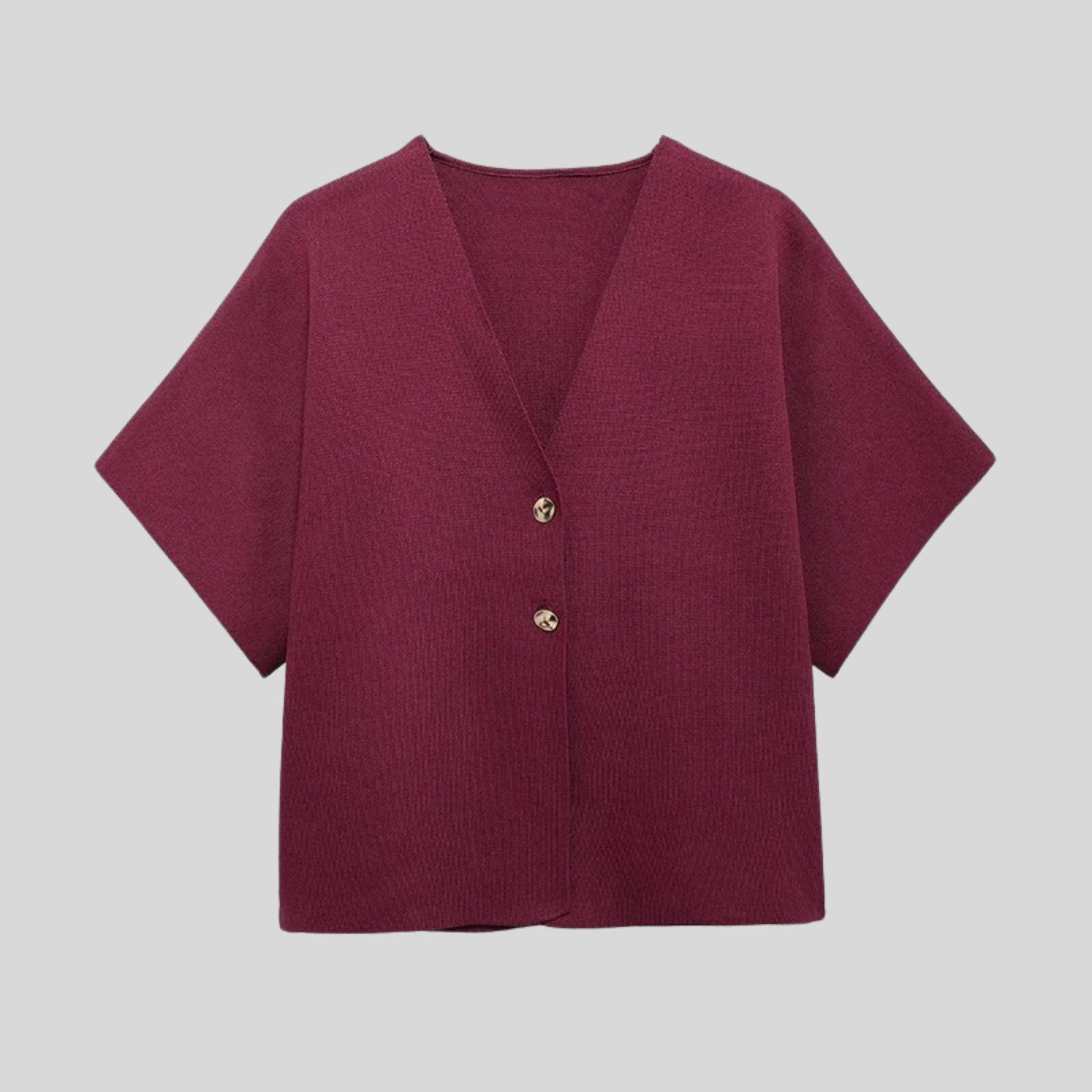 Vrouwelijke Gebreide Top V-Hals Elegante Stijl - StudioMarella