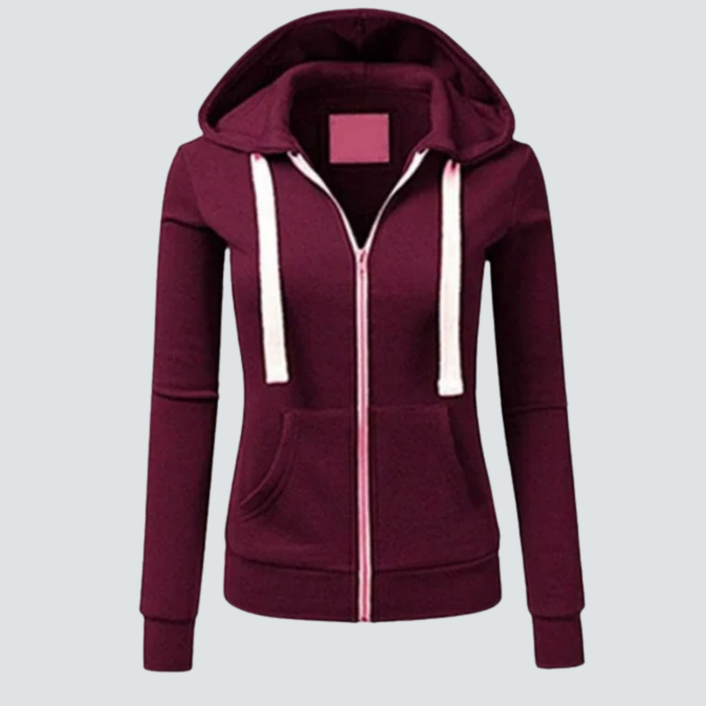 Wollen Hoodie Met Rits en Aanpasbare Kap
