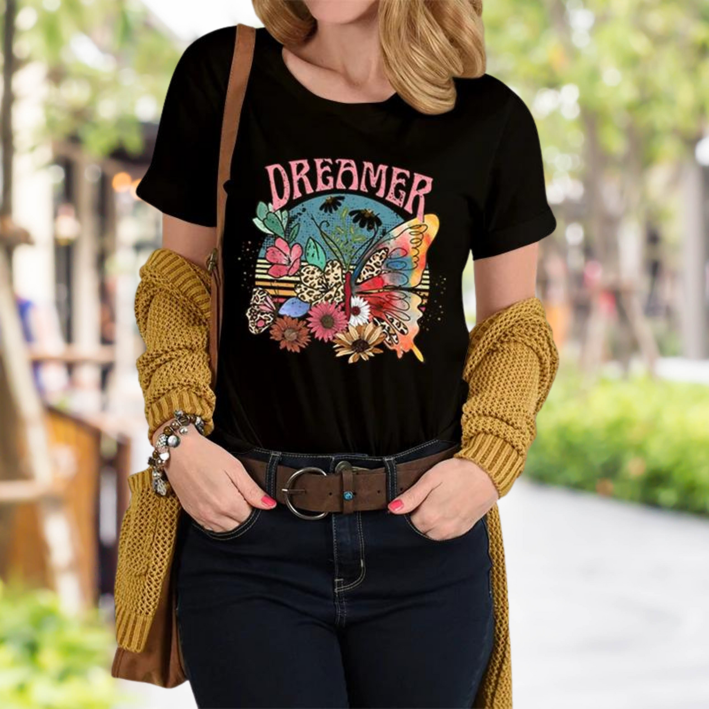 Vrouwelijk Shirt met Leuke Retro Print