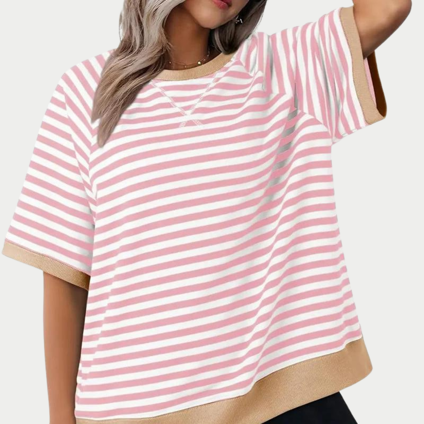 Vrouw T-shirt Streep Katoen Casual Mode