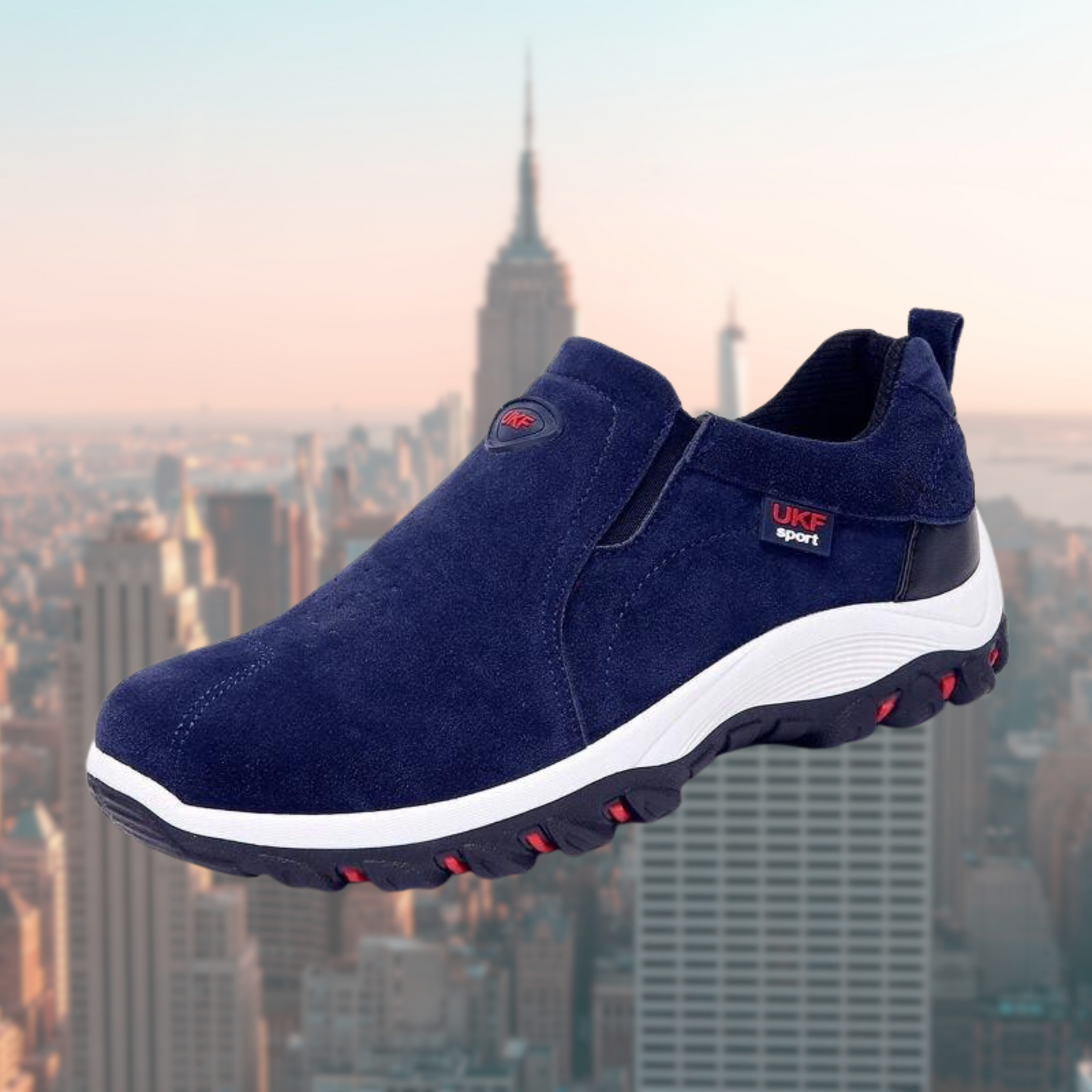 Herenschoenen Slip-On Sneakers Comfortabel Leer Zwart