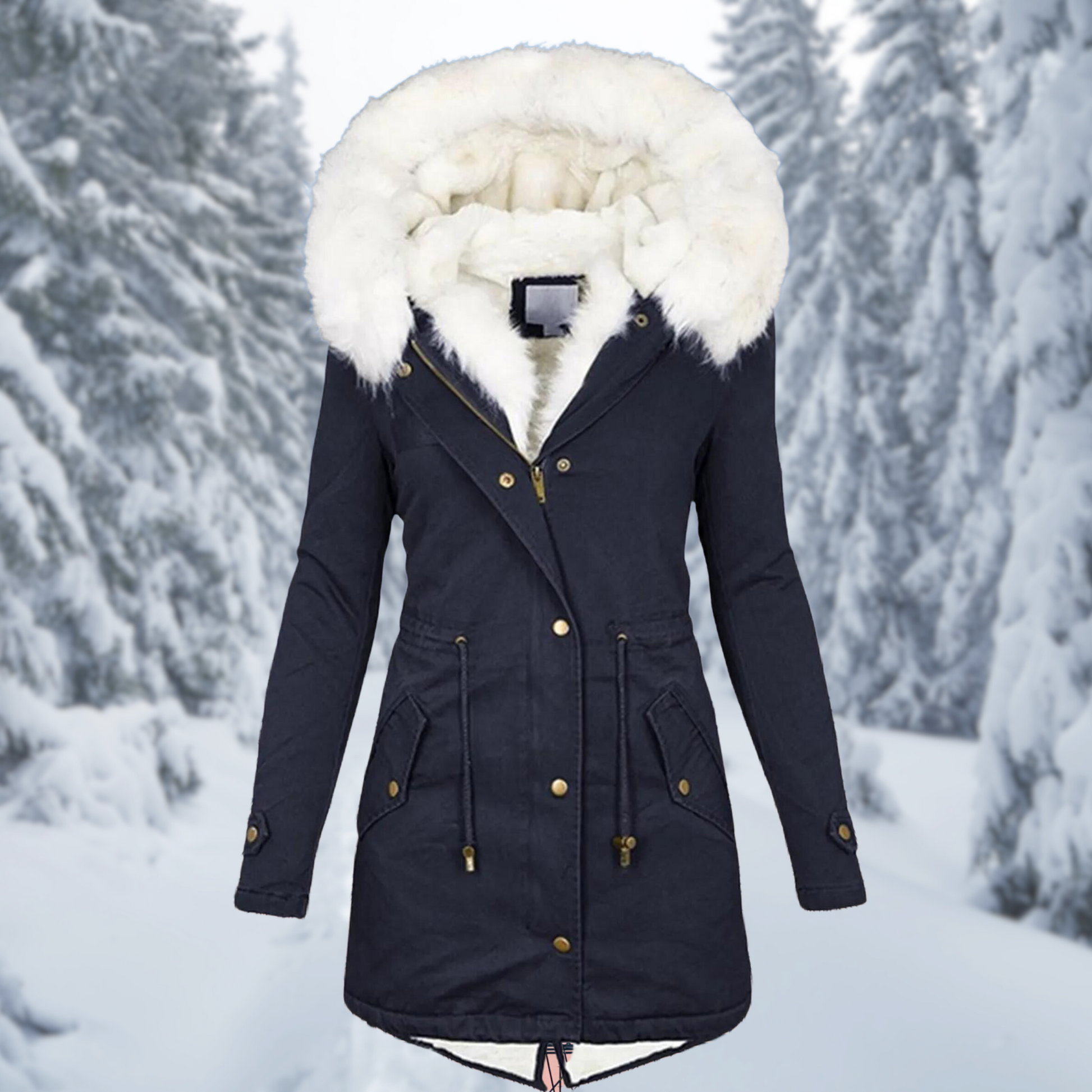 Dames Winterjas Warme Medium Lange Jas - StudioMarella