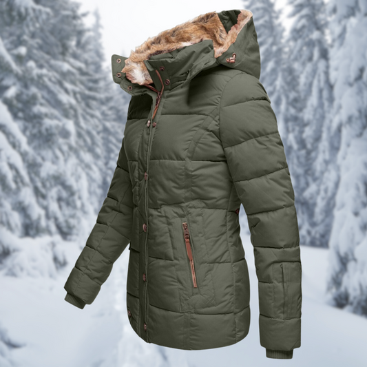 Dames Winterjas Vegan Bontvoering Extra Warm en Elegante Look - StudioMarella