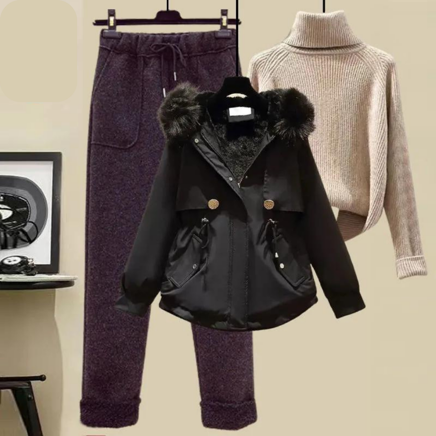 Winter Sieraden Set met Ketting en Oorbellen