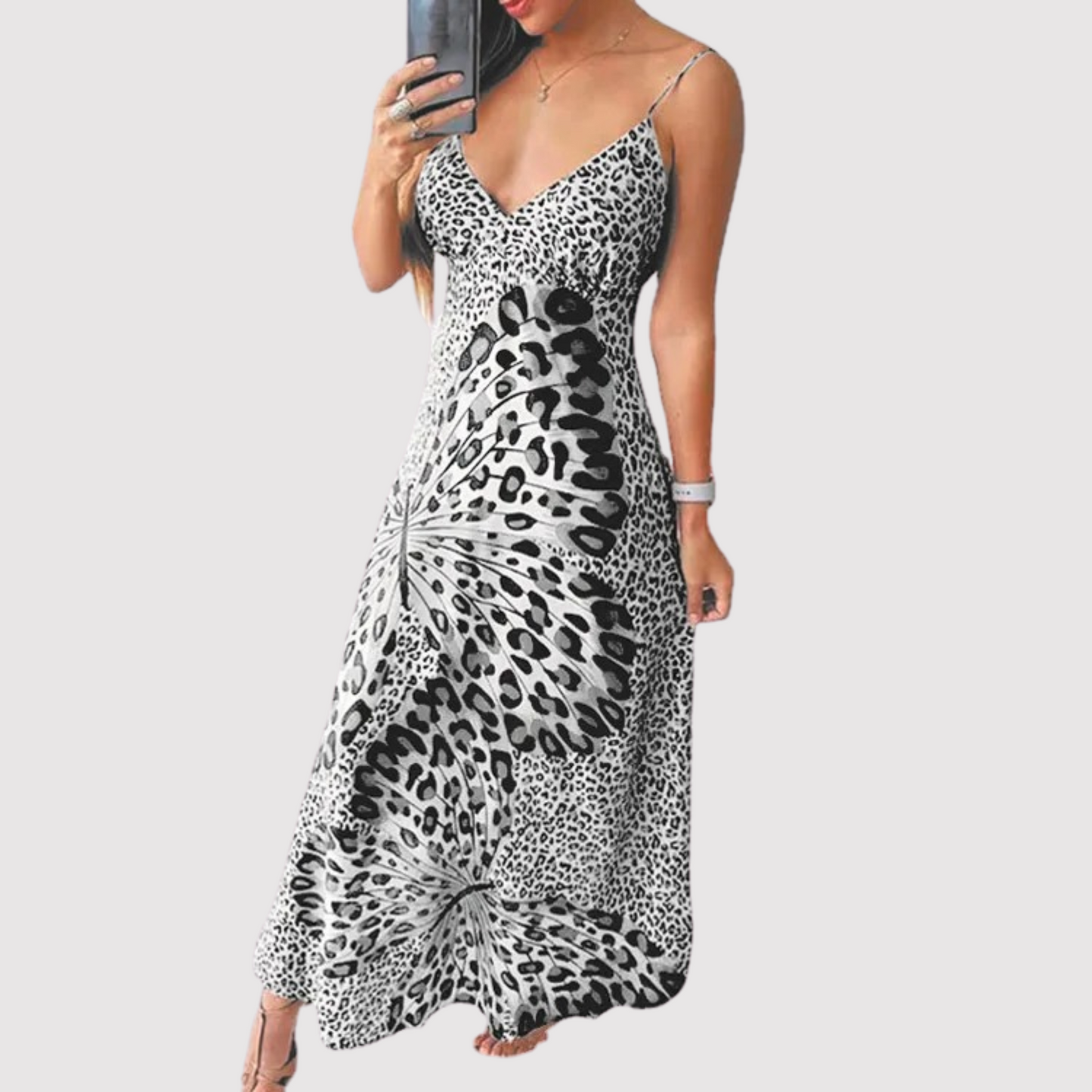 Mouwloze Zomerjurk V Hals Elegant Jurk voor Vrouw