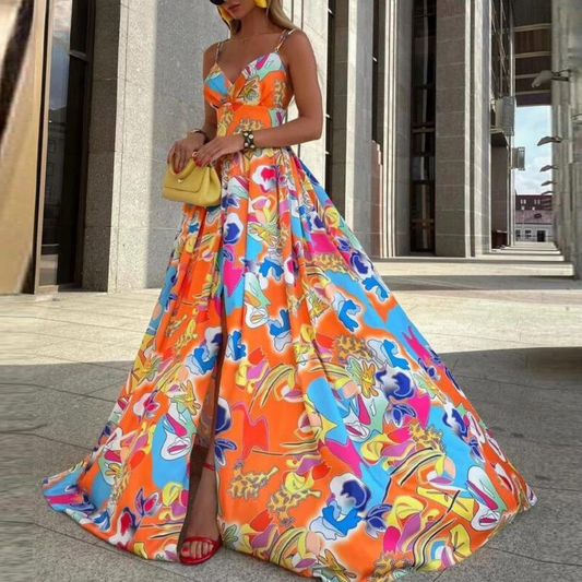 Jurk met Spaghettibandjes Lange Zomerjurk Elegante Maxi Stijl - StudioMarella