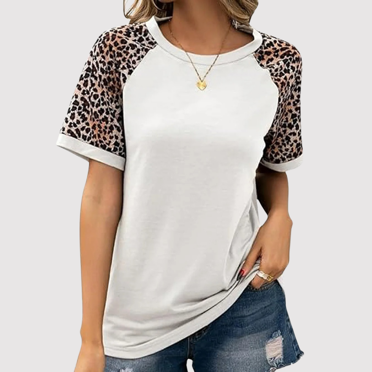 Vrouwelijke Blouse Luipaardprint Elegant Model