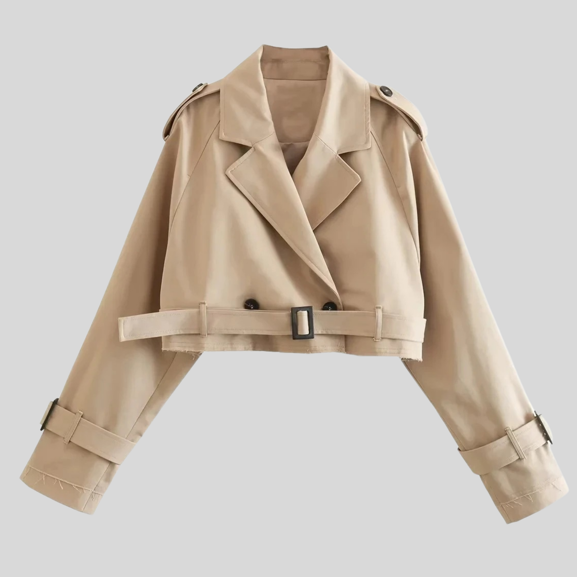 Lange Jas Double-breasted Met Lange Mouwen - StudioMarella