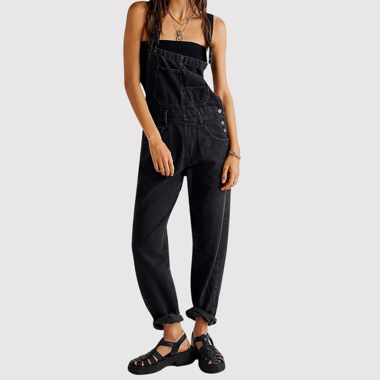 Dames Overall Wijde Pijpen Denim Broek - StudioMarella