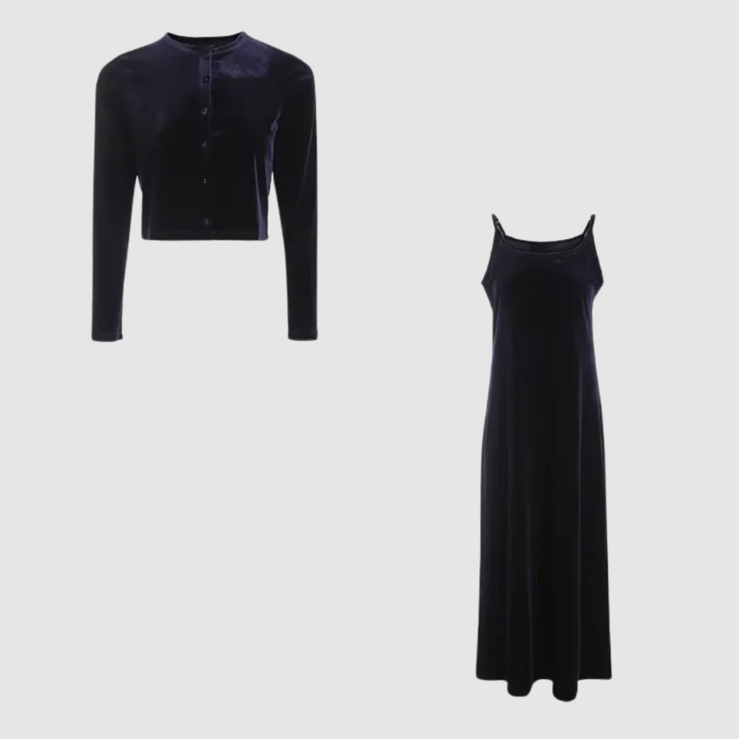 Fluweel Jurk en Vest Set voor Dames
