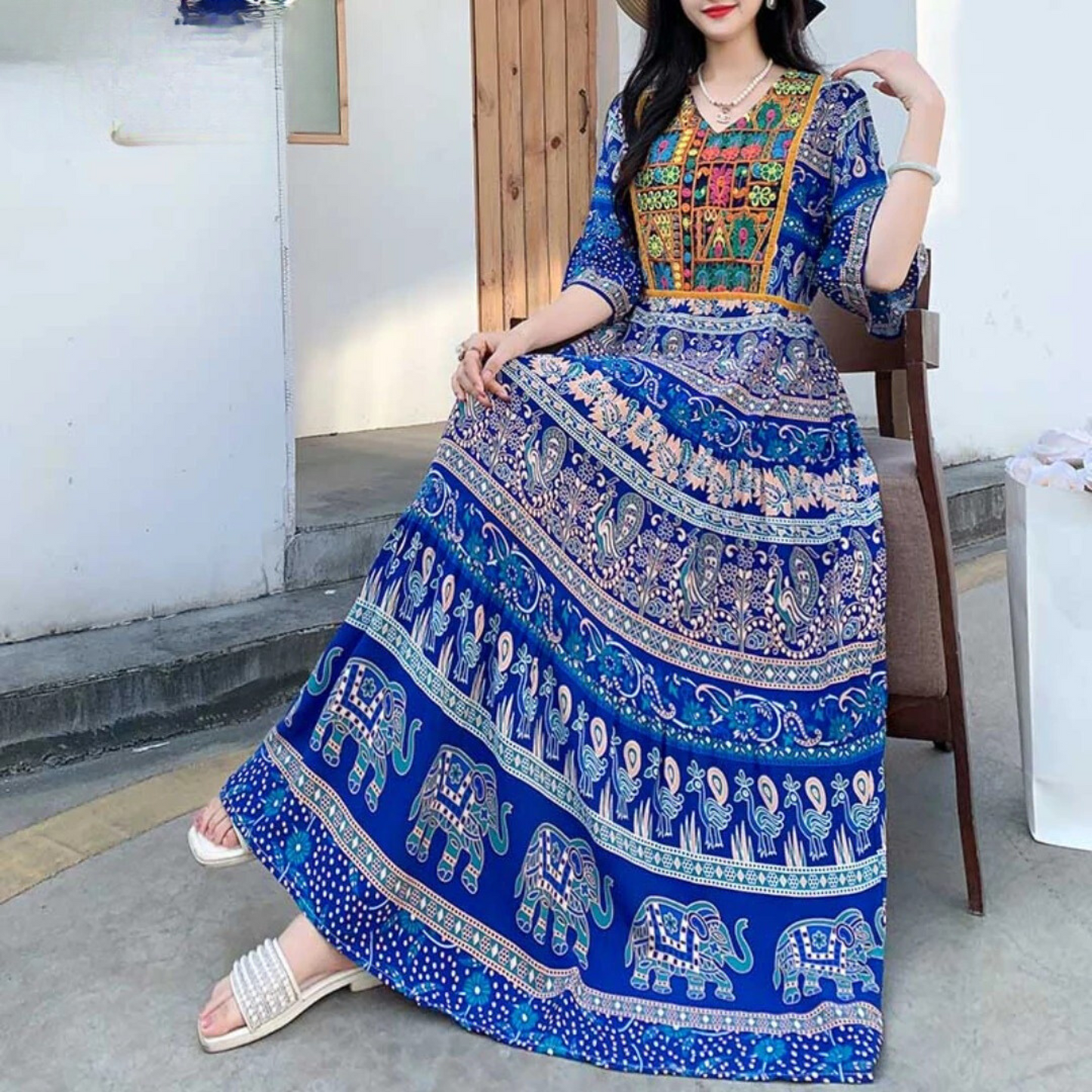 Jurk met Bloemenprint Elegante Vrouwelijke Jurk Maxi