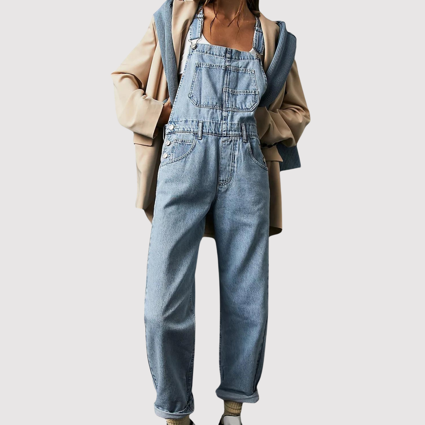 Dames Overall Wijde Pijpen Denim Broek