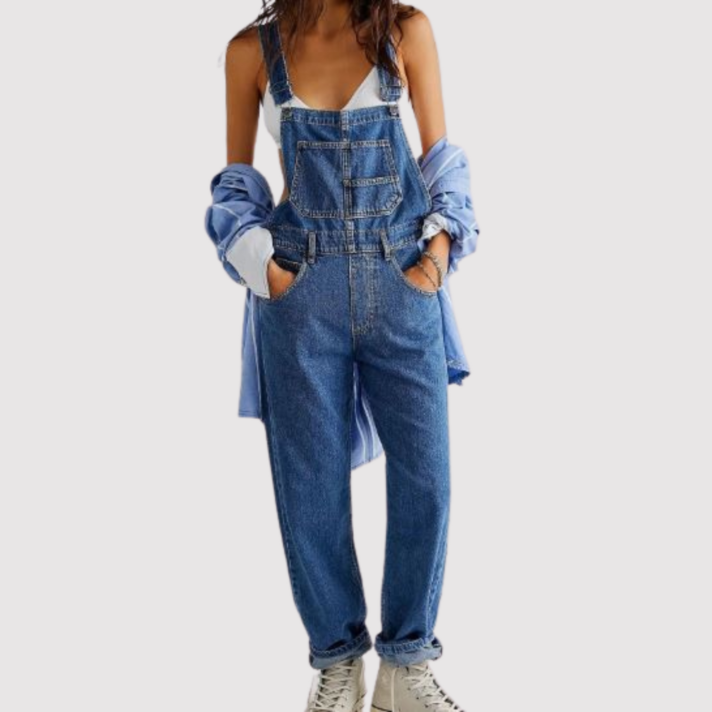 Dames Overall Wijde Pijpen Denim Broek