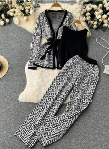 Dameskleding Set 3-Delig Mode Jurk Broek Blouse