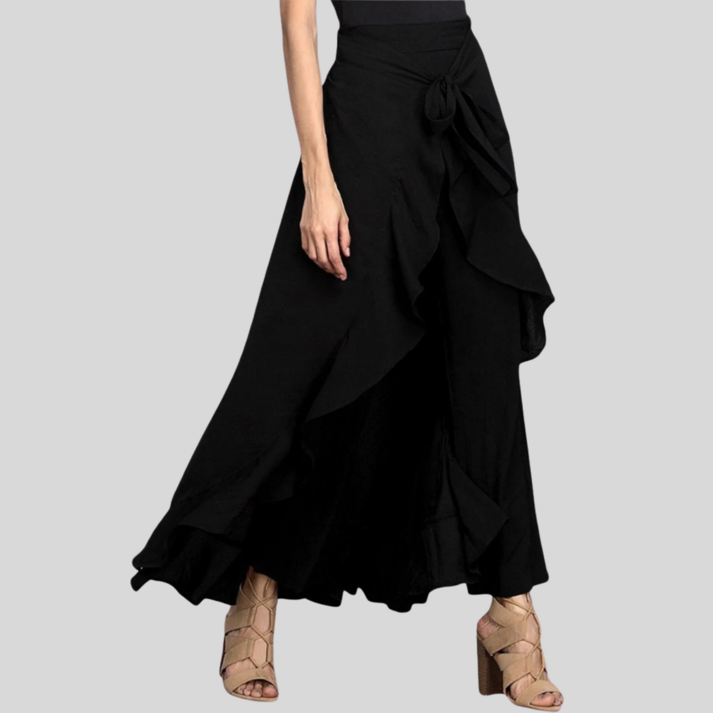 Dames Palazzo Broek Zwart Witte Zomerjurk Mode