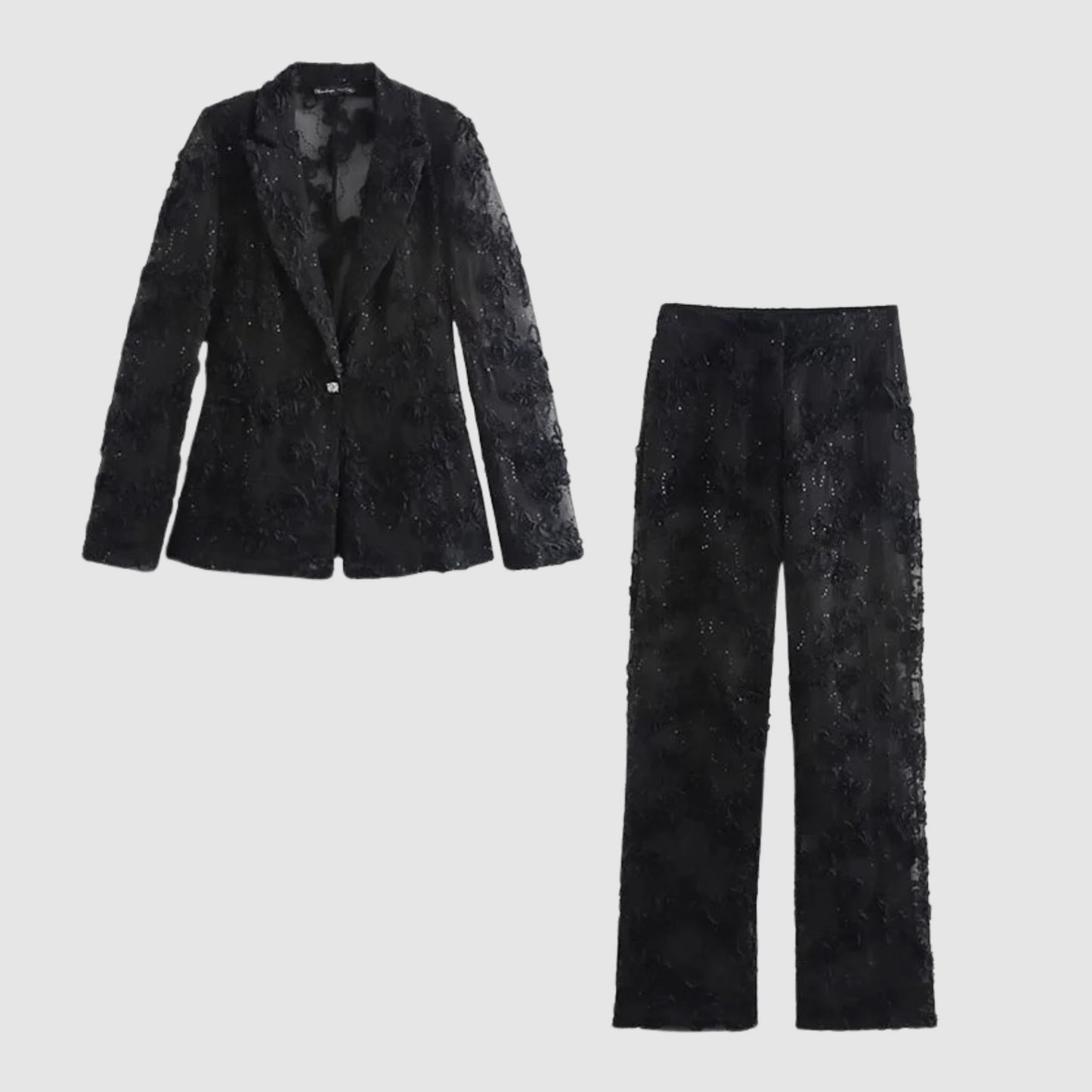 Vrouwelijke Blazer en Broek Set Bloemenprint Elegant - StudioMarella